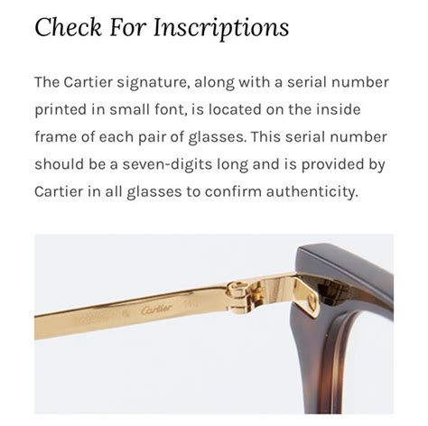 cartier serial number check glasses